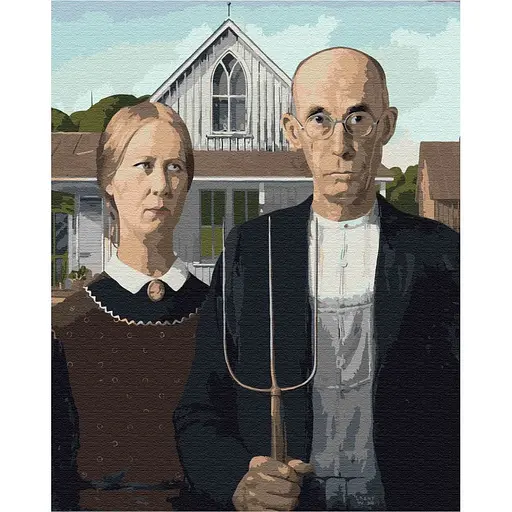 Картина по номерам Американская готика, Грант Вуд Brushme 40x50 см разноцветная 000221067