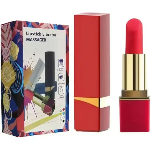 Міні-вібратор у вигляді помади червоний - фото 1