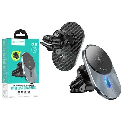 Автомобільний тримач для iPhone Hoco CW42 з бездротовою зарядкою