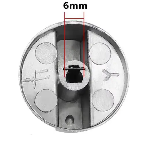 Универсальная ручка регулирования для плиты, газовой поверхности, духового шкафа (металлическая, диаметр 6 мм) - фото 4