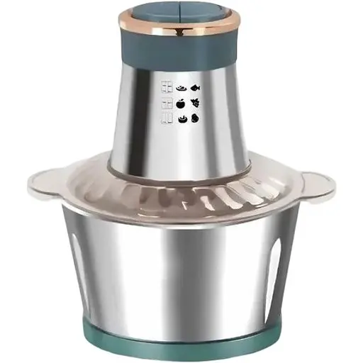 Кухонний подрібнювач Domotec ART-5508 4 леза Комбайн 1500Вт фітнес-блендер 2000мл Чоппер Сірий/Зелений - фото 1