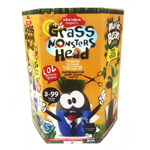 Набір креативної творчості Grass Monsters Head (українською), Danko Toys - фото 4