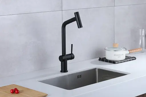 Cмеситель для кухни с выдвижным изливом черный Nett FBB-44 Черный - фото 7