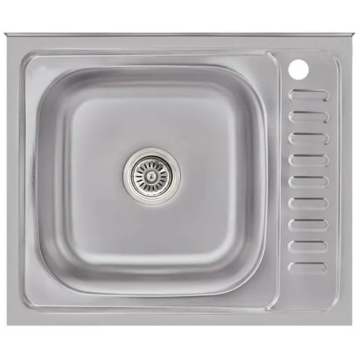 Кухонная мойка Brinex 6050-L 0.6 мм, накладная BRIN6050LSAT06 - фото 1