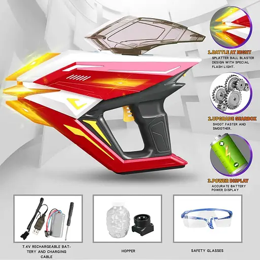 Пістолет на гідрогелевих кульках (орбізах) Gel Energy Space 001 Red - фото 3