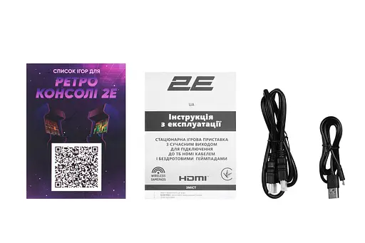Ігрова приставка 2E `16 bit` Black 913 ігор 2 бездротові джойстики microSD HDMI підключення (2E16BHDWS913) - фото 6