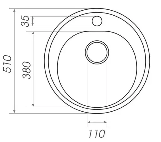 Кухонная мойка Platinum 510 LUNA (SP000025067) - фото 5