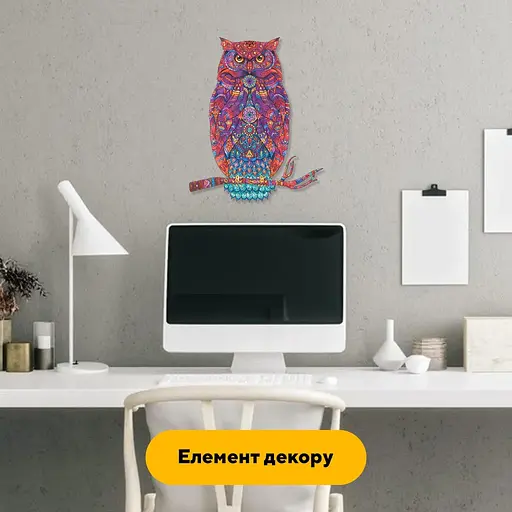 Пазл деревянный Сова Талисман, А1, Картонная коробка 500+ элементов - фото 6