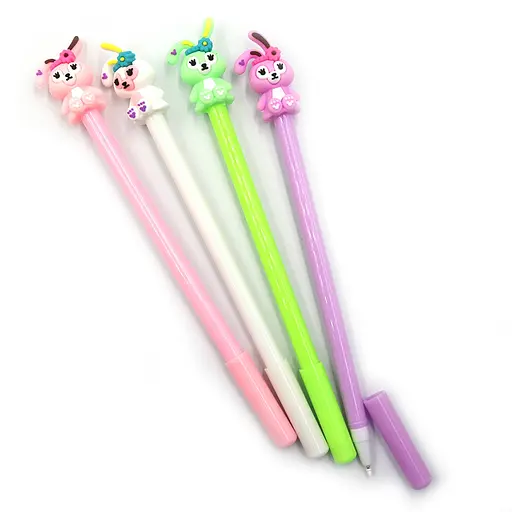 Ручка детская Зайчики, гелевая, синяя, 12 шт. (в ассортименте)