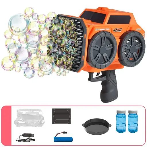 Пістолет з мильними бульбашками SHT KB1294 Car на 139 отворів + 2xbottle 60ml Orange - фото 2
