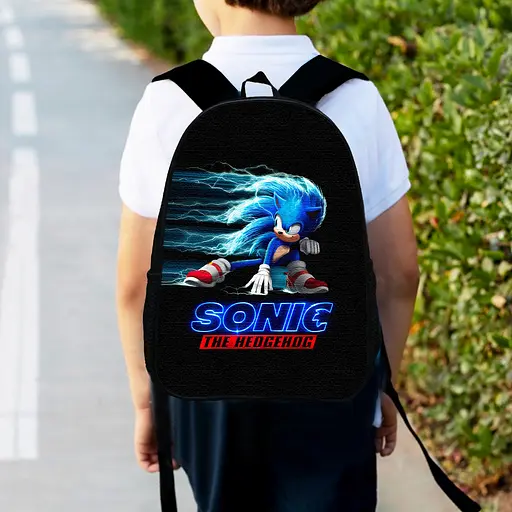 Рюкзак детский Супер Соник "Super Sonic" 34х27см, городской ранец для мальчика с принтом (00371)