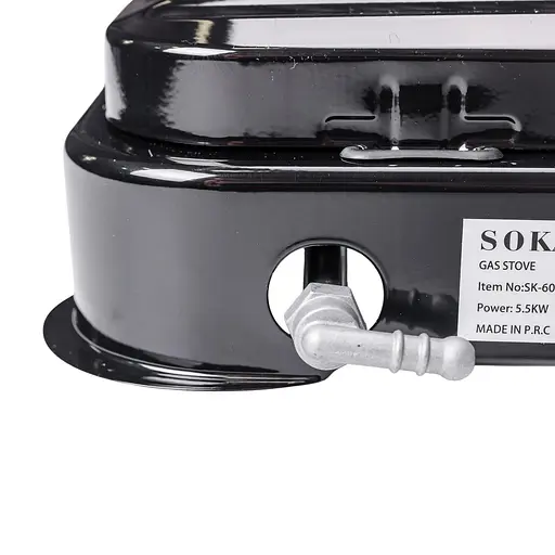 Настільна газова плита Sokany SK-6003B 3 конфорки 5.5 кВт під балонний газ Чорний - фото 5