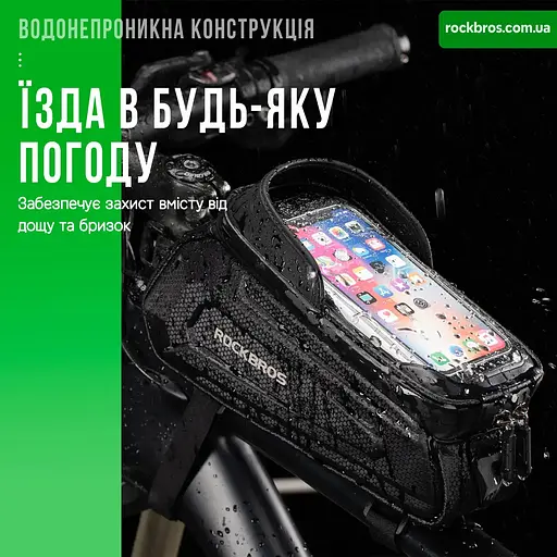 Велосумка на раму RockBros B68 чорна 1.7 л - фото 12