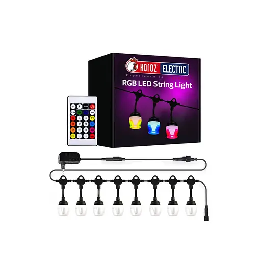 Гірлянда вулична світлодіодна вологозахищена Paradise RGB Horoz Electric P44 Чорна