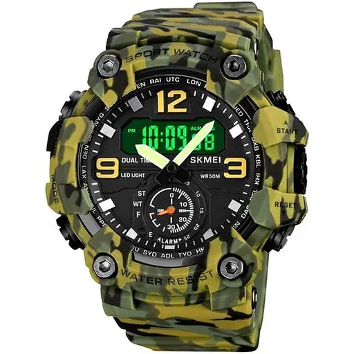 Наручний годинник чоловічий Skmei 1965 Green Camo small size, 1965CMGN (12346) - фото 2