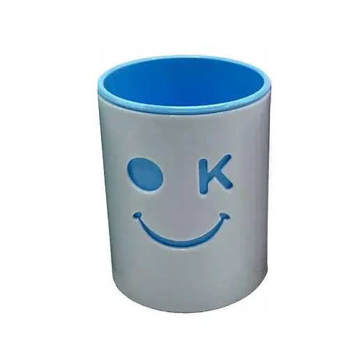 Подставка-стаканчик для ручек OK, 8001, пластиковая, 2 в 1 (в ассортименте)