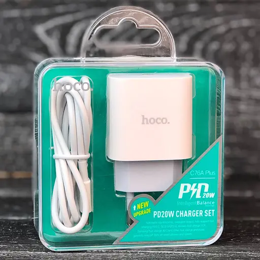 Зарядное устройство Hoco C76A Plus Speed ​​Source PD 20 W блок быстрый + кабель Type-C to Lightning - фото 5