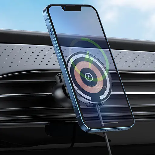 Автодержатель с БЗУ Hoco CW42 магнитный Black - фото 5