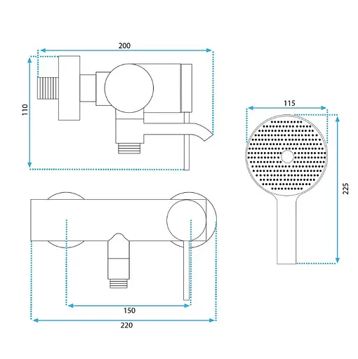 Смеситель для ванны Rea Clif brushed gold настенный с изливом REA-B4242 Золотой - фото 4