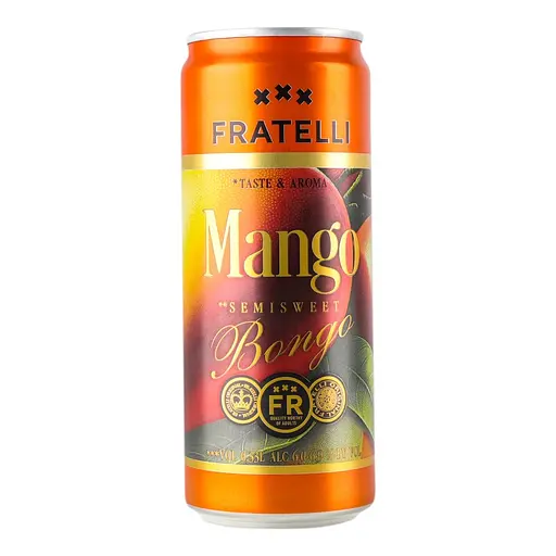 Напій винний Fratelli Mango Bongo білий напівсолодкий ігристий 6-6.9% 330 мл  - фото 2