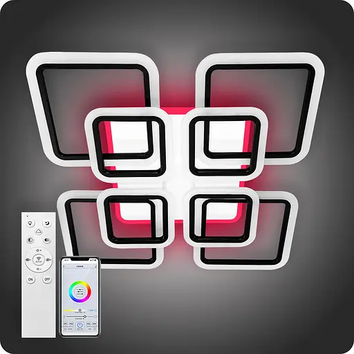 Люстра світлодіодна 517 Light 3color з пультом 192Вт Чорний (02109) - фото 1