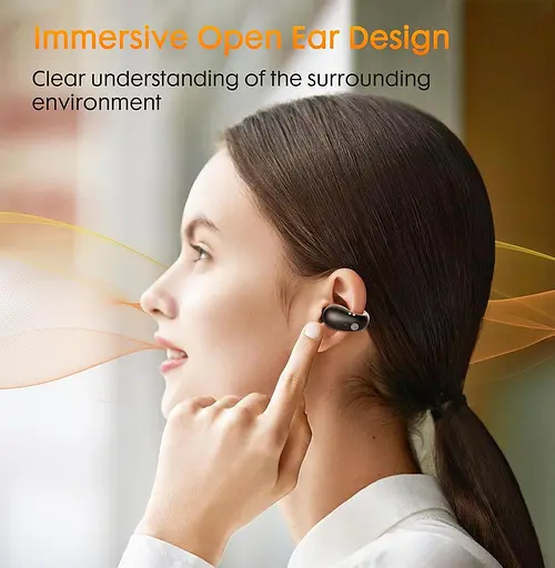 Открытые наушники с зажимом для ушей, беспроводные наушники Bluetooth 5.3, спортивные наушники со встроенным микрофоном - фото 6