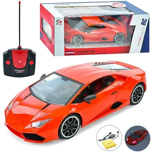 Машинка на радиоуправлении 7M-162 масштаб 1:16 свет открывающиеся двери резиновые колеса 36 см Красный - фото 1