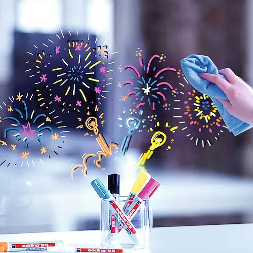 Маркер Edding Glass e-95, 1.5 – 3 мм, круглий, білий (e-95/49) - фото 3