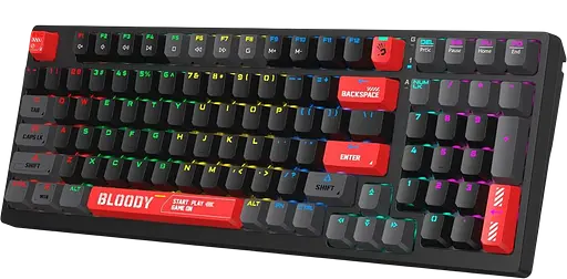 Клавіатура A4Tech S98 Bloody Red RGB Black - фото 2