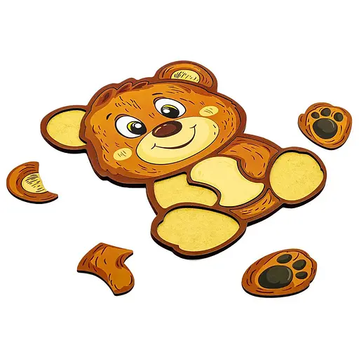 Детский пазл-вкладыш "Мишка" Puz-22956, 10 элементов - фото 2