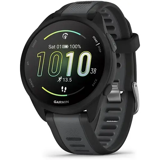 Смарт-часы Garmin Forerunner 165 с черным силиконовым ремешком - фото 1