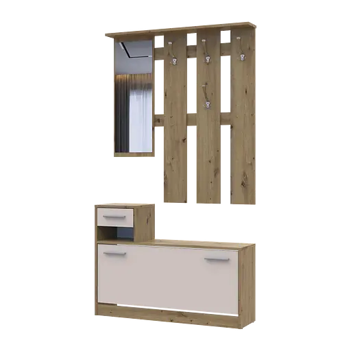 Передпокій Doros Alice Дуб Евок/Кашемір 1 дзеркало 100х25х182.9 (44900360)