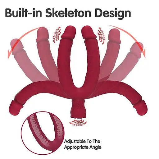 Двусторонний вибратор Y-Lover Rose Bloom Бордовый - фото 8