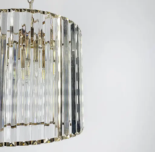 Розкішка кришталева підвісна люстра у золотому каркасі Line.F SA 41 C - фото 4