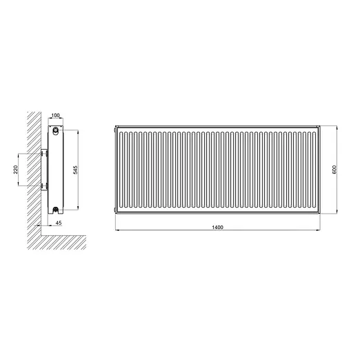 Радіатор сталевий Thermo Alliance 22 тип 600x1400 бічне підключення - фото 2