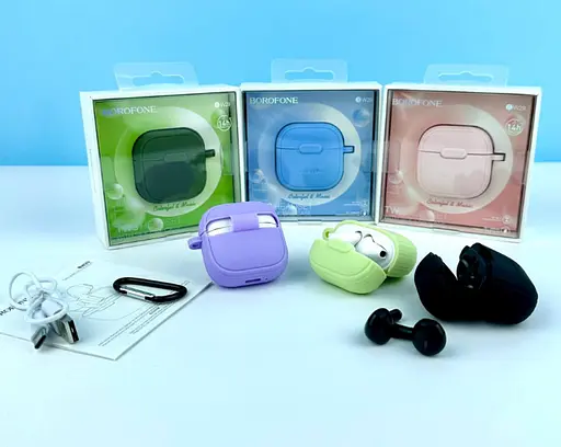 Навушники бездротові TWS у кейсі Borofone BW29 Charm Чорні - фото 6