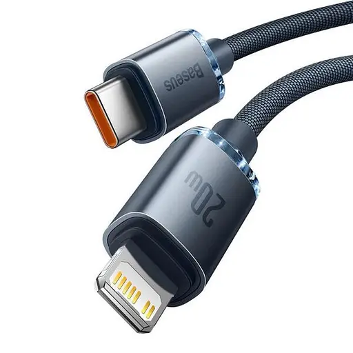 Кабель Baseus Crystal Shine Series Fast Charging Data Cable Type-C to iP 20W 1.2 м Чорний - фото 2