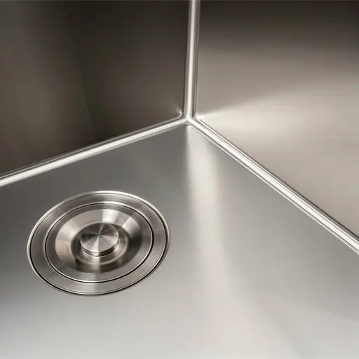 Кухонная мойка 78x48 нержавейка на две чаши Platinum Handmade (круглый сифон, 3.0/0.8), Нержавеющая сталь - фото 5