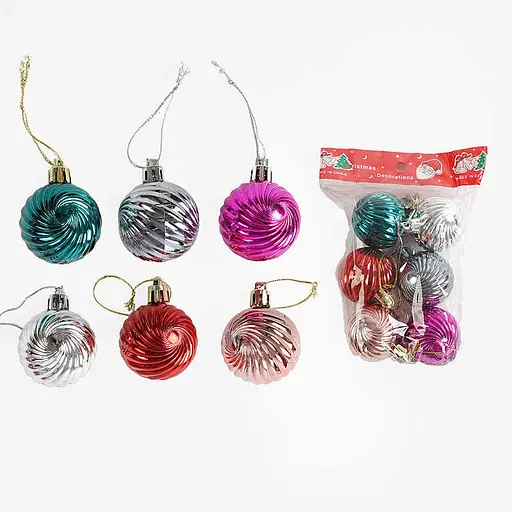 Набір ялинкових прикрас Кулі, C67980, 6 шт., 4 см
