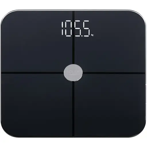 Весы напольные Adler AD 8187 black электронные/ Smart/ 180кг/ 4хААА/ автовыключение/ черные - фото 1