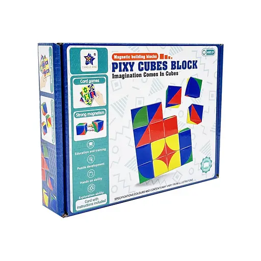 Дитяча гра-головоломка "Магнітні кубики" Bambi FD136(Multicolor) 16 елементів, 8 карток - фото 1