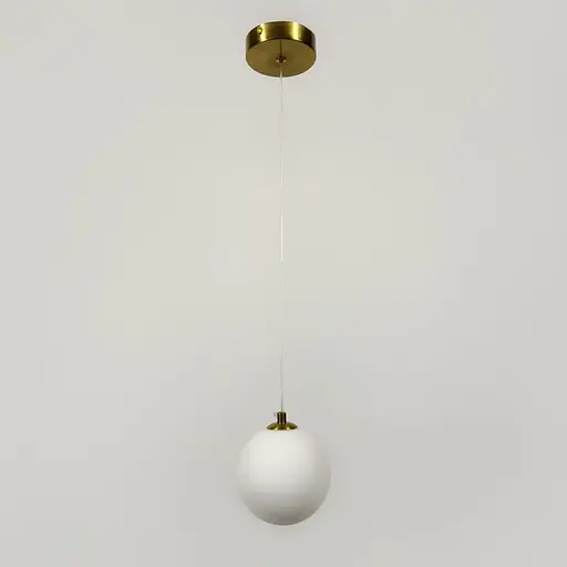 Підвісна лампа з білим плафоном у латунному корпусі Line F MJ201/1 AB+WT - фото 1
