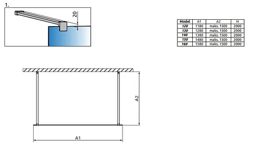 Душова перегородка Radaway Modo New I 140 см 388144-01-01 - фото 5