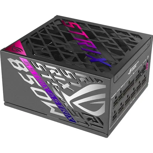 Блок питания 850 Вт, Asus ROG Strix Platinum, черный, модульный, 80+ Platinum, 135 мм, 3xMolex/6xSATA/3x6+2-pin/1x16-pin - фото 1