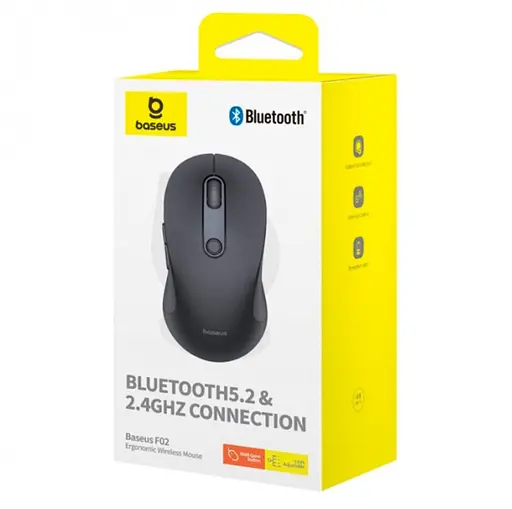Комп'ютерна миша Baseus F02 Ergonomic Wireless Mouse (without Battery) Чорний - фото 2