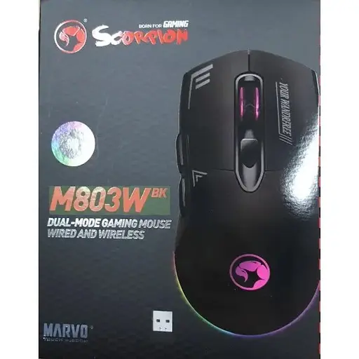 Комп'ютерна миша Marvo M803W BK 500mAh RGB підсвічування 6 кнопок 2.4G Type-C бездротова ігрова чорна - фото 5