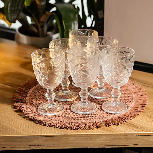 Набор бокалов для вина 6 штук 240 мл винные бокалы на ножке стеклянные фужеры для вина подарочные Yiwu HP-19-166 - фото 4