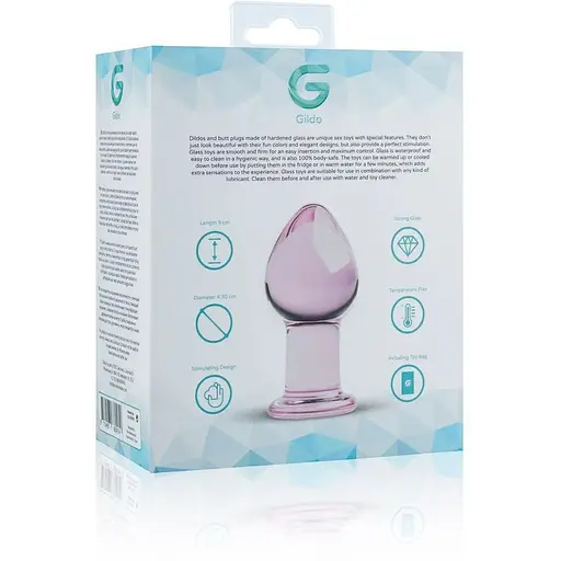 Анальна пробка Gildo Pink Glass Buttplug скло No. 27 рожева - фото 5