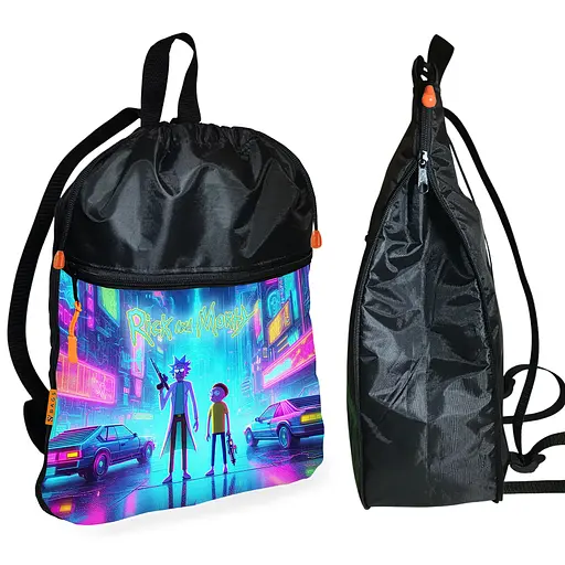 Рюкзак-мішок для взуття, спортивної форми Рік і Морті дитяча сумка для змінки з розширювачем (01388)