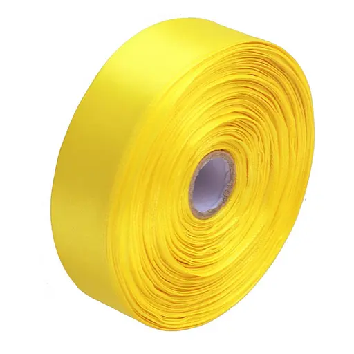 Атласна стрічка для рукоділля Bambi АБ-304, 2,5 см x 23 м, Жовтий - фото 1